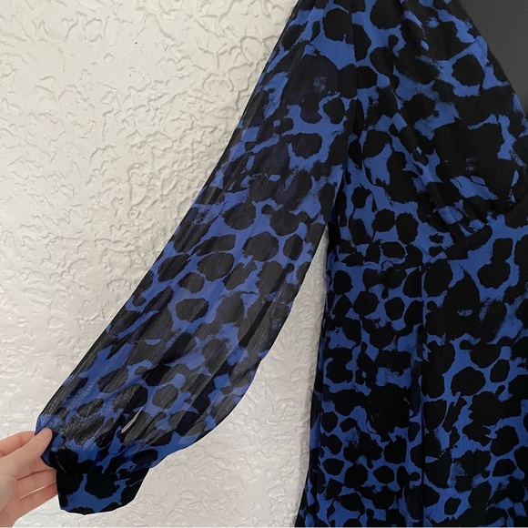 Topshop Curve V-neck Printed Mini Tea Dress 14 - Picture 4 of 9